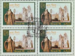 C 2142 Selo Mosteiro de Sao Bento Igreja Religiao 1998 Quadra CBC SP