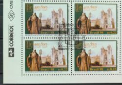 C 2142 Selo Mosteiro de Sao Bento Igreja Religiao 1998 Quadra CBC SP Vinheta Correios