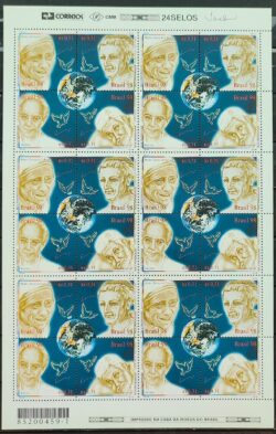 C 2173 Selo Paz e Fraternidade Betinho Madre Calcuta Frei Galvao Damiao 1998 Folha