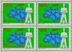 C 736 Selo Campanha Integracao Nacional Amazonia Mapa 1972 Quadra