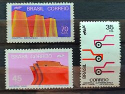 C 737 Selo Promocao Industria Nacional Industria Aviao Carro Navio 1972 Serie Completa