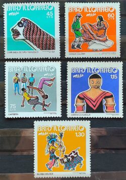 C 744 Selo Promocao Folclore Nacional Carranca Arte Musica 1972 Serie Completa CMC