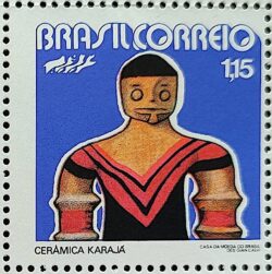 C 747 Selo Promocao Folclore Nacional Ceramica Caraja Arte 1972