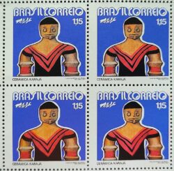 C 747 Selo Promocao Folclore Nacional Ceramica Caraja Arte 1972 Quadra