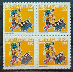 C 748 Selo Promocao Folclore Nacional Arte Bumba Meu Boi 1972 Quadra