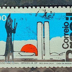 C 763 Selo Congresso Nacional Brasilia Arquitetura 1972 Circulado
