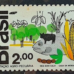 C 768 Selo Homenagem Terra Homem Exportacao Agricultura Pecuaria 1972 CLM 1