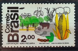 C 768 Selo Homenagem Terra Homem Exportacao Agricultura Pecuaria 1972