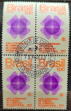 C 780 Selo Congresso Camara de Comercio Economia 1973 Quadra CPD Guanabara