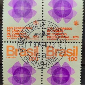 C 780 Selo Congresso Camara de Comercio Economia 1973 Quadra CPD Guanabara