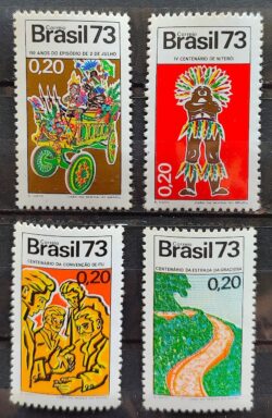 C 785 Selo Acontecimentos Historicos Carreta Indio 1973 Serie Completa CLM