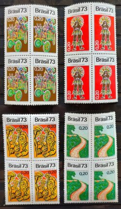 C 785 Selo Acontecimentos Historicos Carreta Indio 1973 Serie Completa Quadra CLM