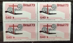 C 801 Selo Campanha da Protecao Nacional Patrimonio Cultural Mao 1973 Quadra