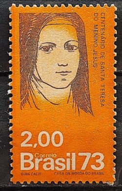 C 805 Selo Centenario Santa Teresa do Menino Jesus Religiao 1973 CLM 2