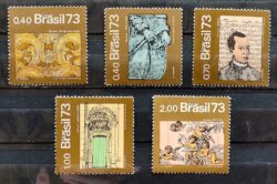 C 811 Selo Arte Barroca do Brasil Musica Pintura Arquitetura Escultura 1973 Serie Completa