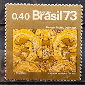 C 811 Selo Arte Barroca do Brasil Musica Talha Dourada 1973 CLM