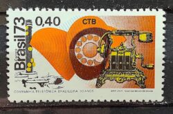 C 817 Selo Cinquentenario da Companhia Telefonica Telefone Comunicacao 1973