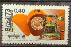 C 817 Selo Cinquentenario da Companhia Telefonica Telefone Comunicacao 1973 CMC