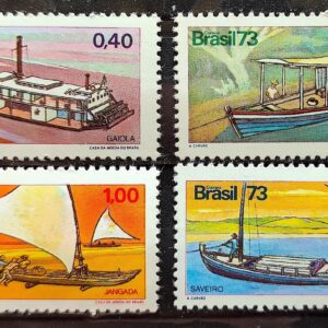 C 819 Selo Embarcacoes Tipicas Brasileiras Barco Navio 1973 Serie Completa