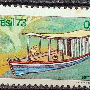 C 820 Selo Embarcacoes Tipicas Brasileiras Barco Navio Regatao 1973 CLM
