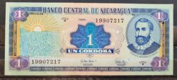 Cedula Nicaragua 1 Cordoba 7217 FE