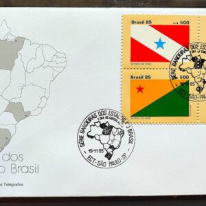Envelope FDC 384 1985 Bandeira dos Estados AC RS Para CBC SP