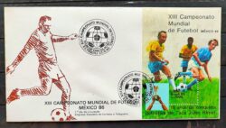 Envelope FDC 389 1986 Copa do Mundo de Futebol Mexico CBC RJ 03