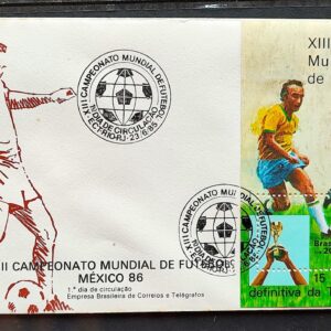 Envelope FDC 389 1986 Copa do Mundo de Futebol Mexico CBC RJ 03
