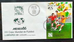 Envelope FDC 389 1986 Copa do Mundo de Futebol Mexico CBC RJ 04