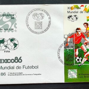 Envelope FDC 389 1986 Copa do Mundo de Futebol Mexico CBC RJ 04