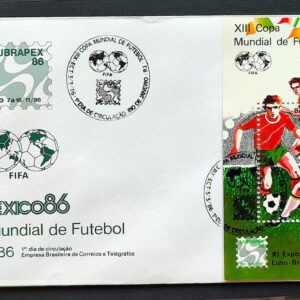 Envelope FDC 389 1986 Copa do Mundo de Futebol Mexico CBC RJ 05