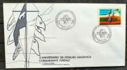 Envelope FDC 391 1986 Estacao Antartica Comandante Ferraz Bandeira CBC RJ 01