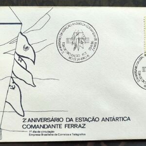 Envelope FDC 391 1986 Estacao Antartica Comandante Ferraz Bandeira CBC RJ 01