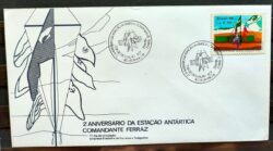 Envelope FDC 391 1986 Estacao Antartica Comandante Ferraz Bandeira CBC RJ 02