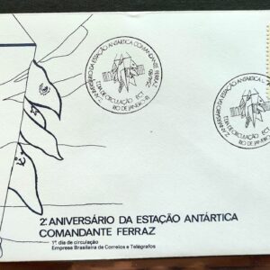 Envelope FDC 391 1986 Estacao Antartica Comandante Ferraz Bandeira CBC RJ 02