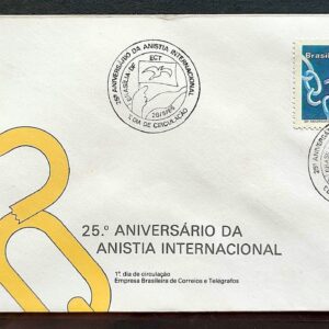 Envelope FDC 394 1986 Anistia Internacional Direito Justica CBC Brasilia