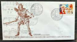 Envelope FDC 396 1986 Musica Carlos Gomes Indio CBC SP