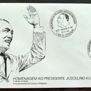 Envelope FDC 399 1986 Presidente Juscelino Kubitschek Brasilia CBC BSB
