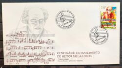 Envelope FDC 416 1987 Villa Lobos Musica CBC RJ 1
