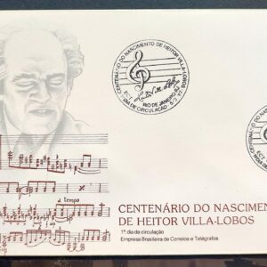 Envelope FDC 416 1987 Villa Lobos Musica CBC RJ 1