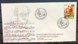 Envelope FDC 416 1987 Villa Lobos Musica CBC RJ 2