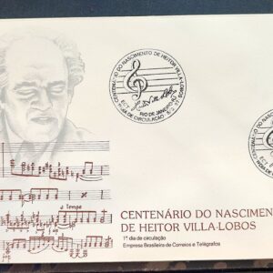 Envelope FDC 416 1987 Villa Lobos Musica CBC RJ 2
