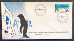Envelope FDC 417 1987 FAB Antartica Antartida Bandeira Aviao Pinguim CBC RJ 1