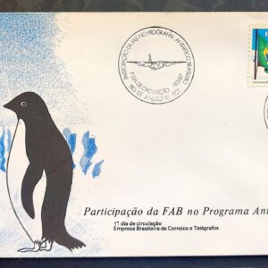 Envelope FDC 417 1987 FAB Antartica Antartida Bandeira Aviao Pinguim CBC RJ 1