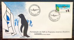 Envelope FDC 417 1987 FAB Antartica Antartida Bandeira Aviao Pinguim CBC RJ 2