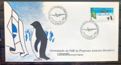 Envelope FDC 417 1987 FAB Antartica Antartida Bandeira Aviao Pinguim CBC RJ 3