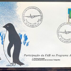 Envelope FDC 417 1987 FAB Antartica Antartida Bandeira Aviao Pinguim CBC RJ 3