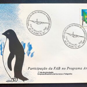 Envelope FDC 417 1987 FAB Antartica Antartida Bandeira Aviao Pinguim CBC RJ 4