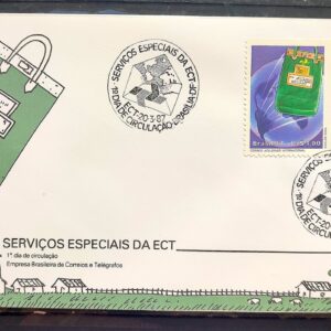Envelope FDC 418 1987 FAB Servico Postal Carta Malote Comunicacao CBC BSB 1