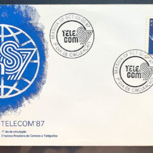 Envelope FDC 419 1987 Telecom Comunicacao Mapa CBC BSB 1